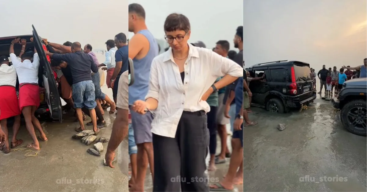 മുഴപ്പിലങ്ങാട് ബീച്ചിൽ മണലിൽ കുടുങ്ങിയ സ്കോർപ്പിയോയെ ധൈര്യത്തോടെ രക്ഷിച്ച് ഡൽഹിയിൽ നിന്നെത്തിയ ‘ഥാർ ലേഡി’; സോഷ്യൽ മീഡിയയിൽ താരമായി